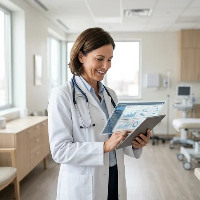 Healthcare doctor using technology